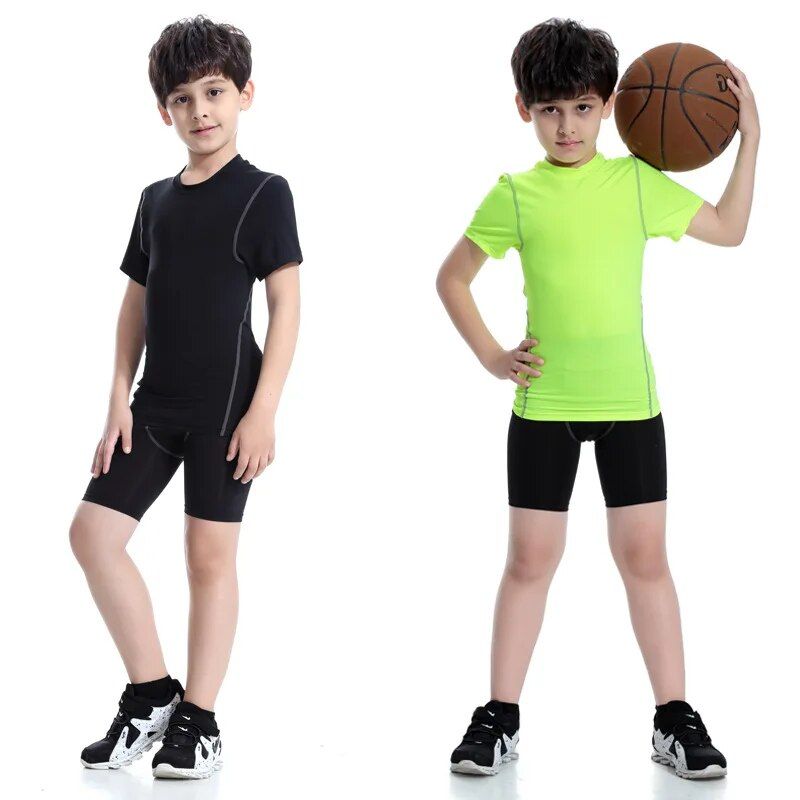 Quick-Dry Compression Sport T-Shirt for Kids - Unisex, Breathable, & Customizable