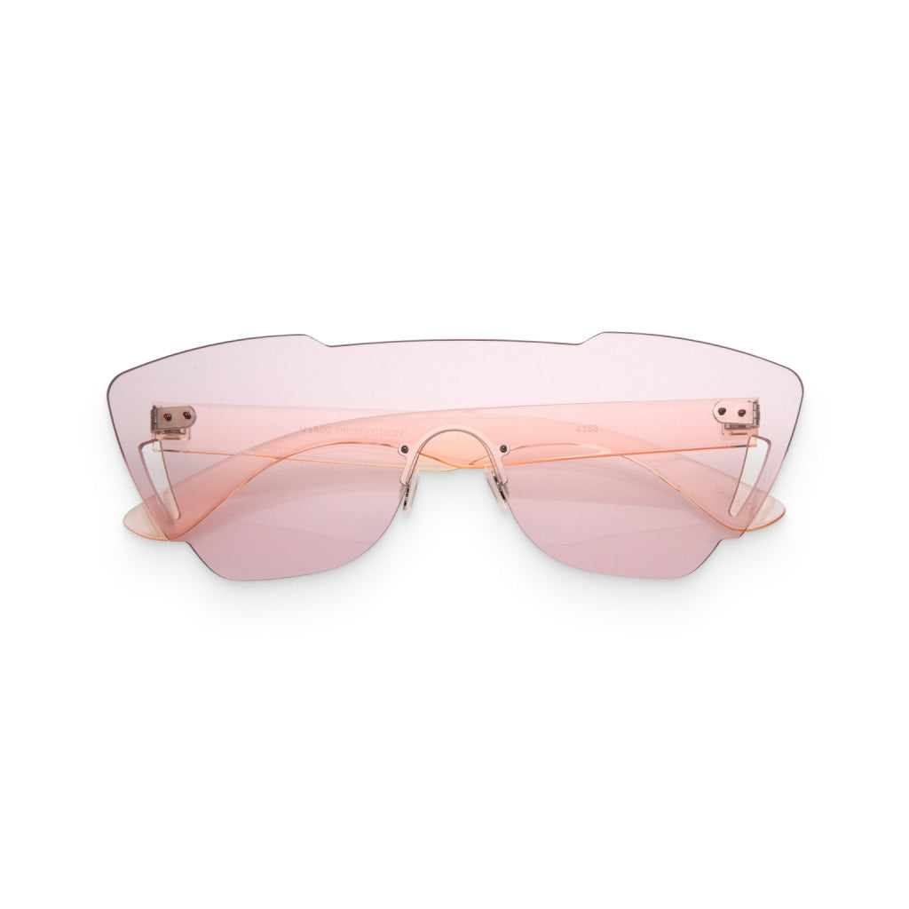 Modern Translucent Pink Oversized Sunglasses