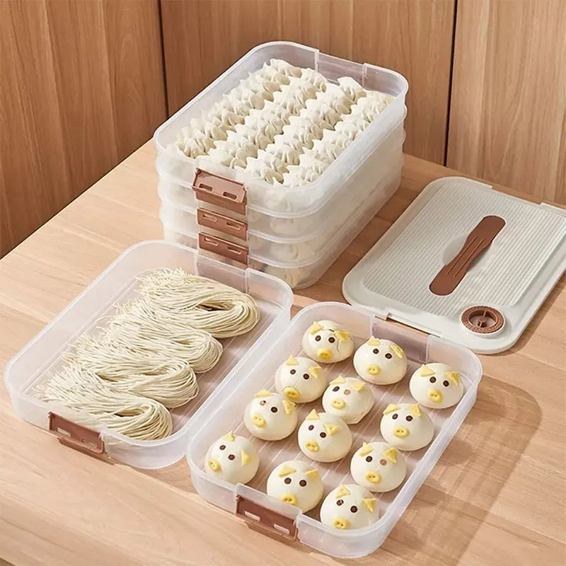 Multi-Layer Transparent Dumpling & Food Storage Container