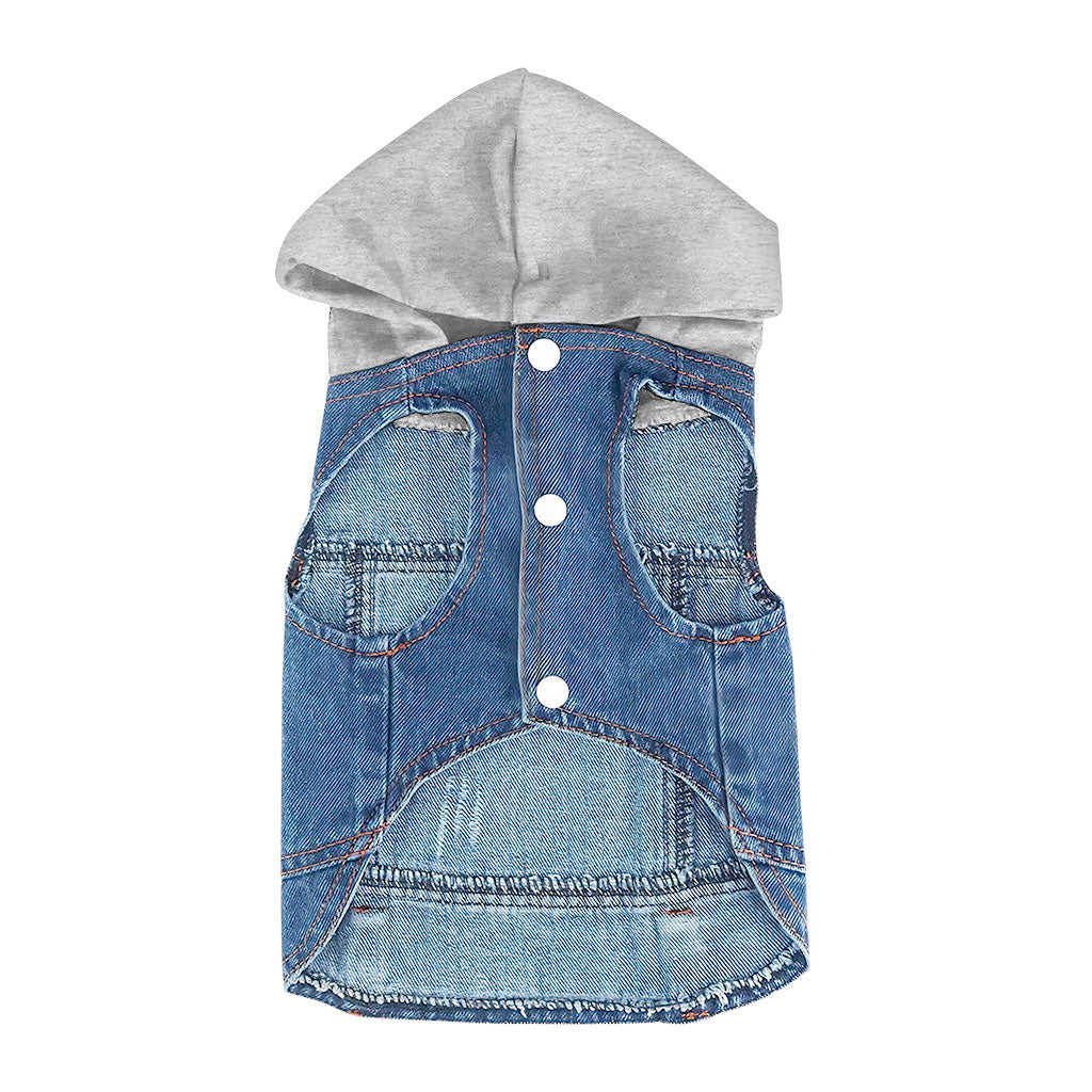 Cuddle My Human Dog Denim Jacket - Unique Dog Denim Coat - Print Dog Clothing