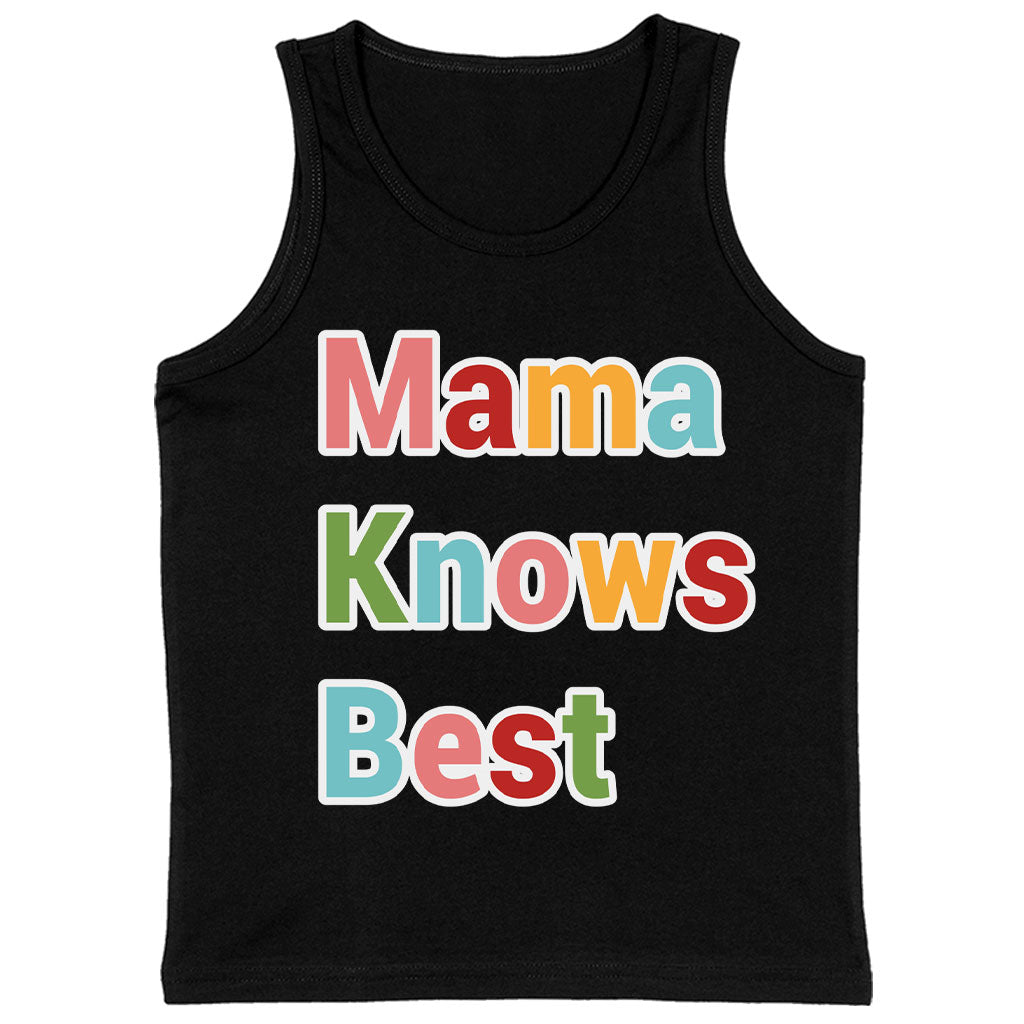 Mama Knows Best Kids' Jersey Tank - Colorful Sleeveless T-Shirt - Cute Kids' Tank Top