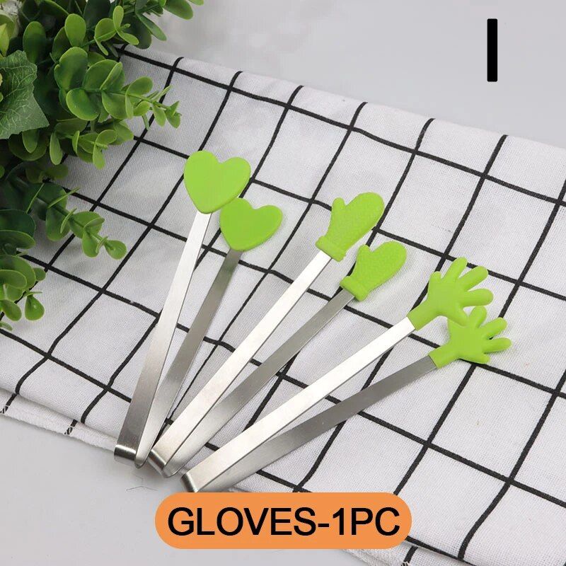 Creative Small Palm Heart Silicone Food Tongs