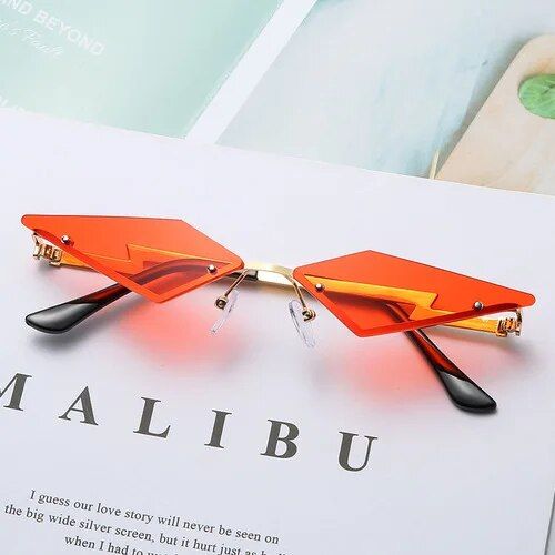 UV400 Retro Rimless Tassel Sunglasses - Polarized Cat Eye Shades