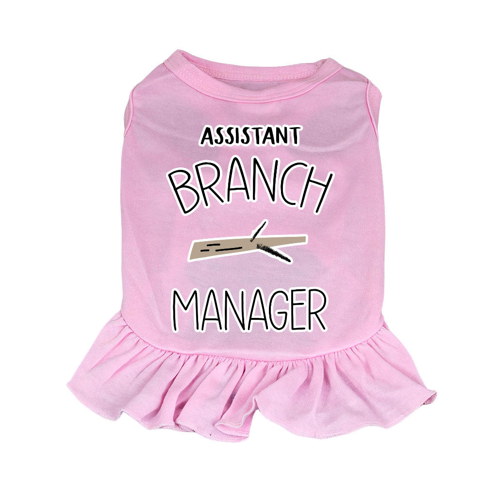 Assistant Branch Manager Dog Sundress - Minimalist Dog Dress Shirt - Print Dog Clothing