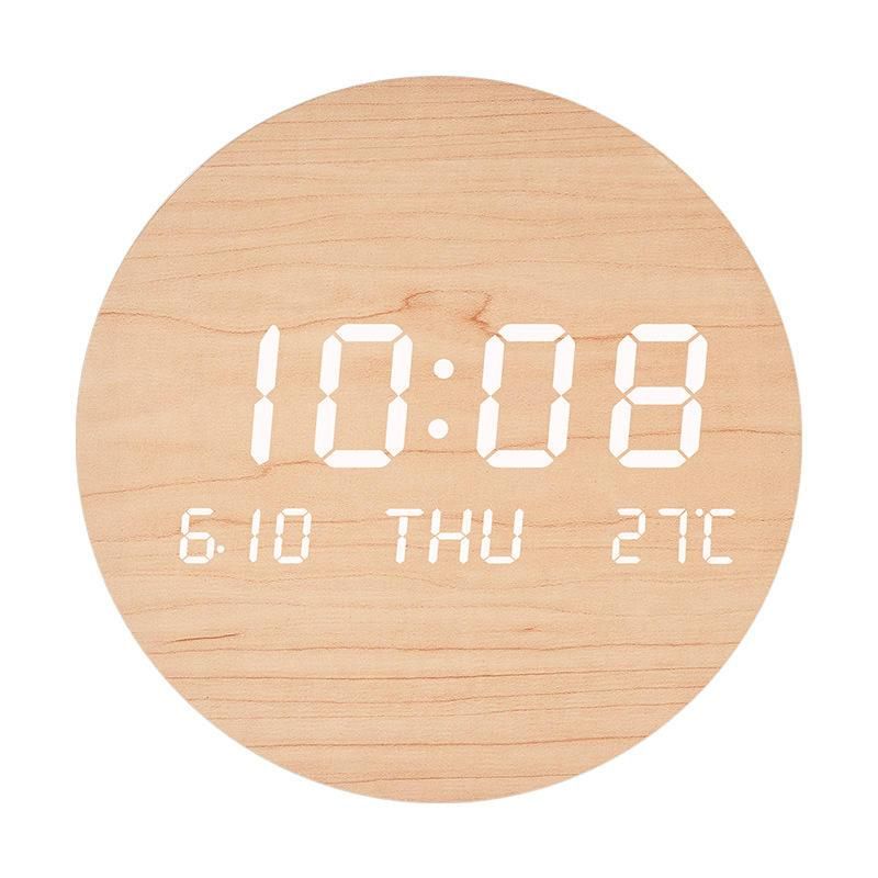 Modern Nordic-Style LED Digital Wall Clock with Temperature Display