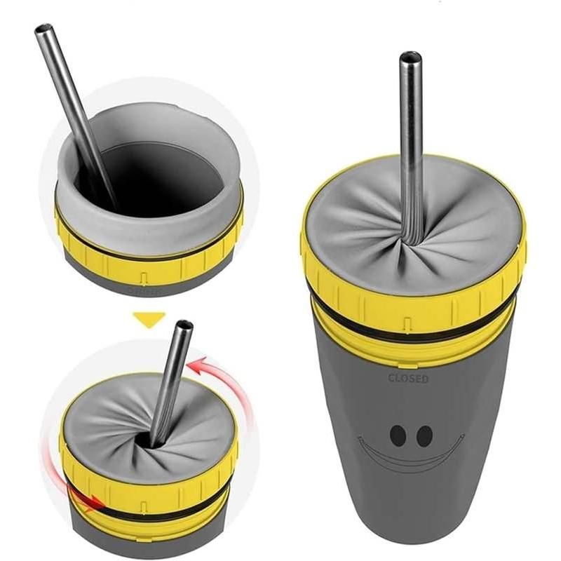 Twist & Sip Travel Mug: Non-Spill, Straw-Enabled, Double-Walled Portable Cup