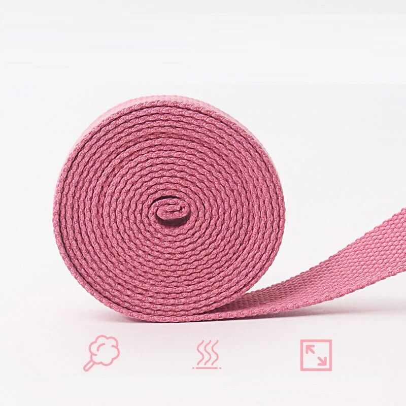 Premium Cotton Yoga Stretch Strap - 2.5m Durable D-Ring Belt for Enhanced Flexibility & Fitness