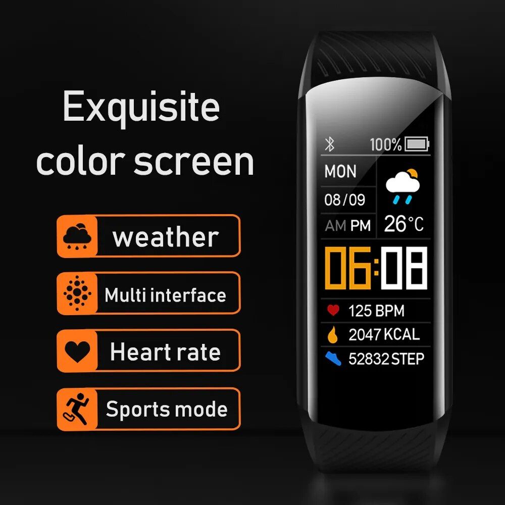 2023 Waterproof Fitness Smart Watch with Heart Rate & Weather Display