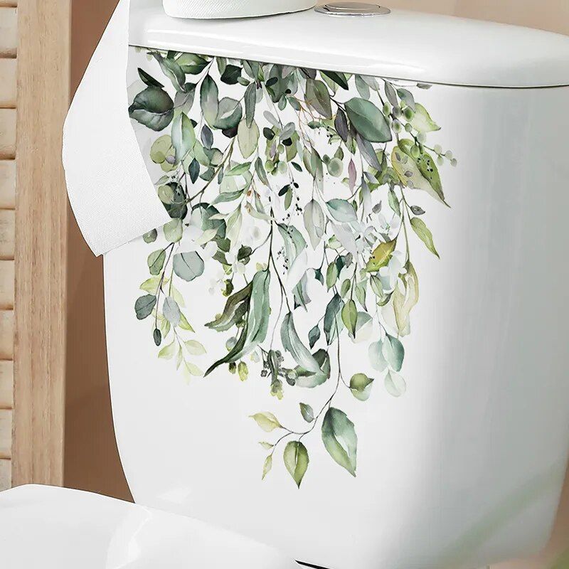 Green Plant Leaves Flower Wall Sticker