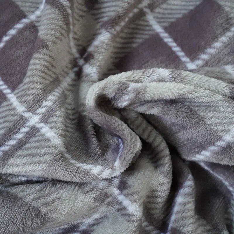 Luxury Plaid King Blanket with Sherpa Reverse