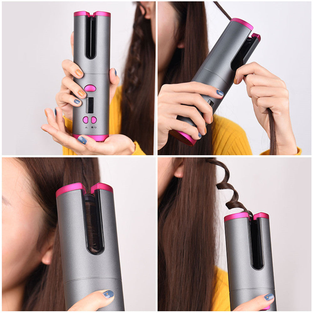 Automatic Hair Curler Curling Iron Wireless Ceramic USB Rechargeable