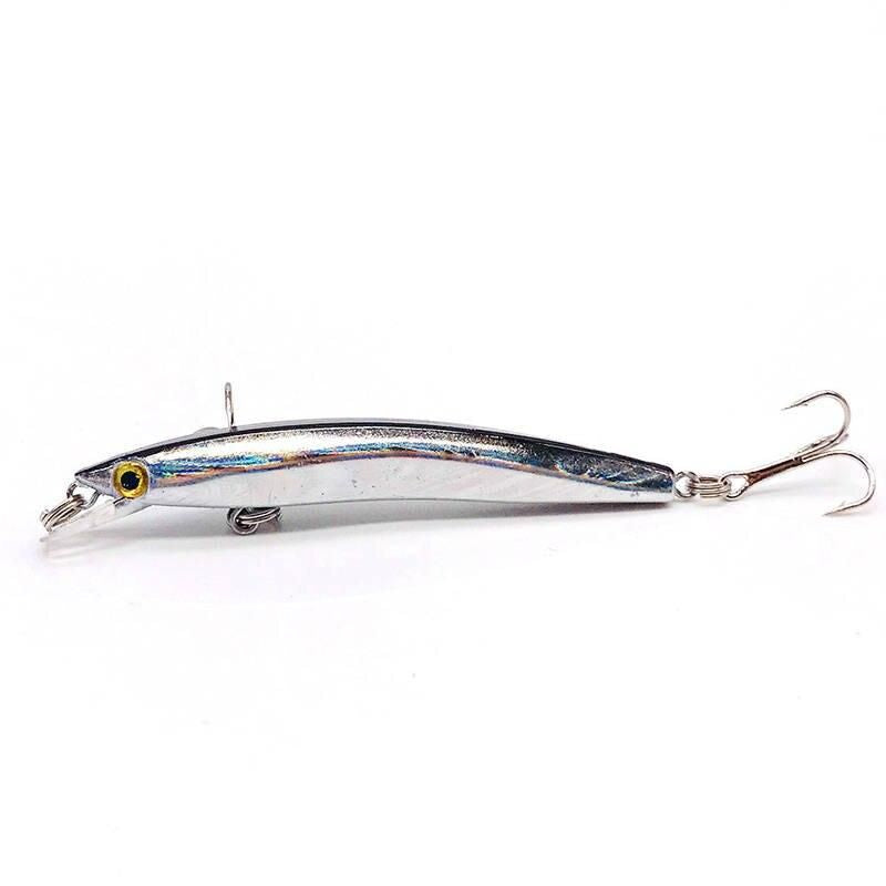 8cm Topwater Minnow Fishing Lure with 3D Eyes and Dual Hooks