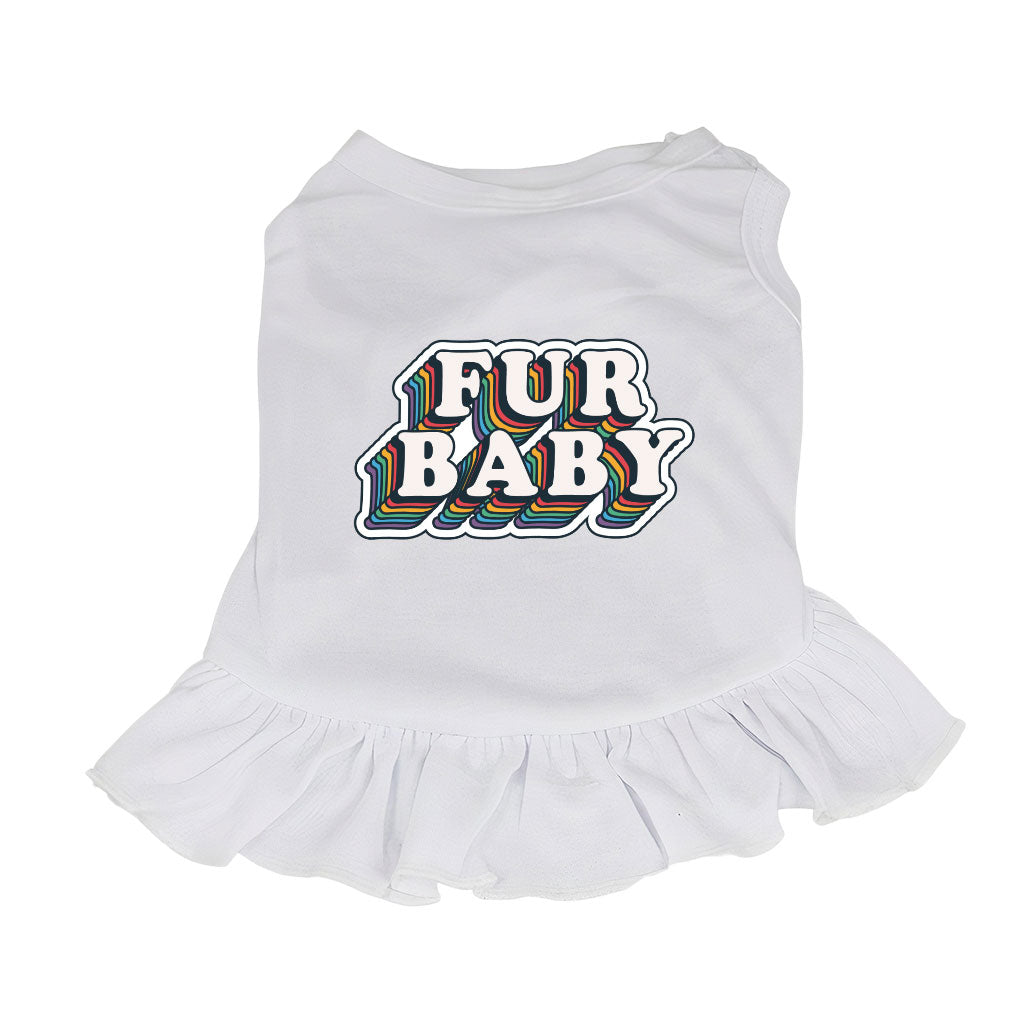 Fur Baby Dog Sundress - Colorful Dog Dress Shirt - Word Art Dog Clothing