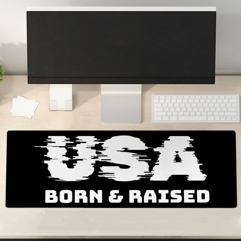 Born in the USA Desk Mat - Patriotic Design Desk Pad - Cool Design Laptop Desk Mat