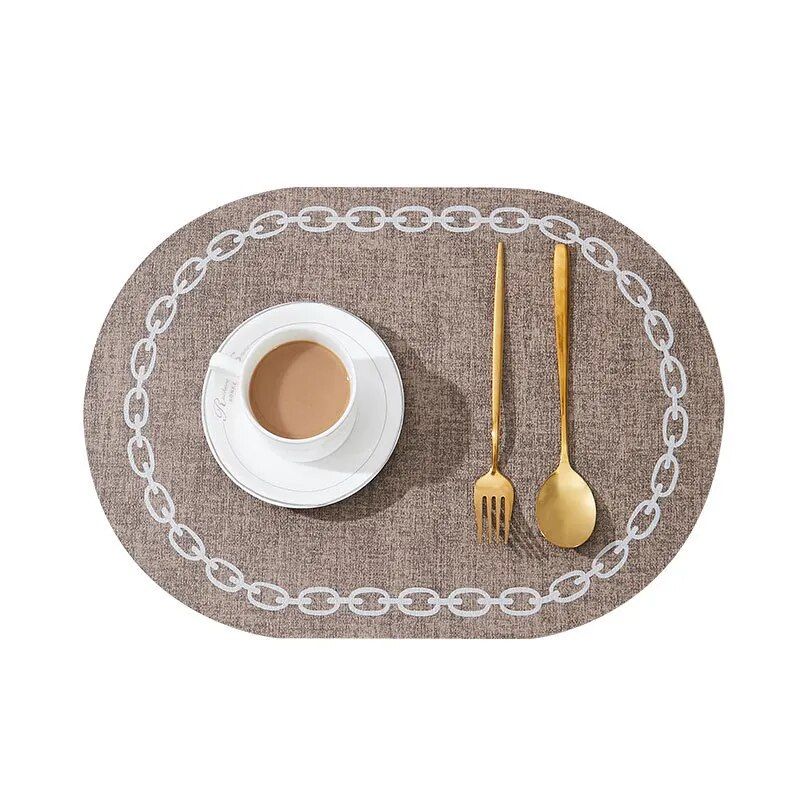 Elegant Nordic Leather Placemats - Waterproof and Heat-Resistant for Ultimate Table Protection