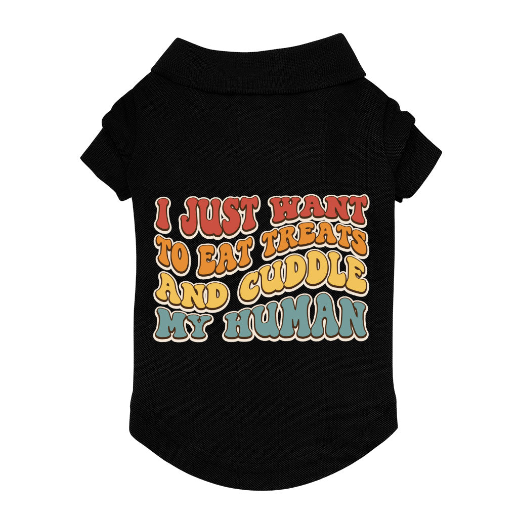 Cuddle My Human Dog Polo Shirt - Unique Dog T-Shirt - Print Dog Clothing