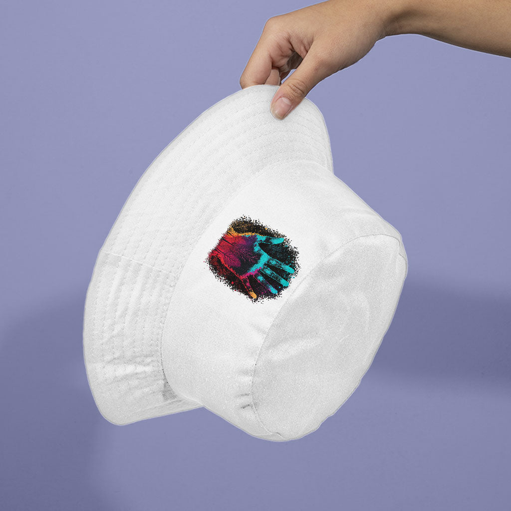 Hand Print Bucket Hat - Neon Hat - Cool Bucket Hat