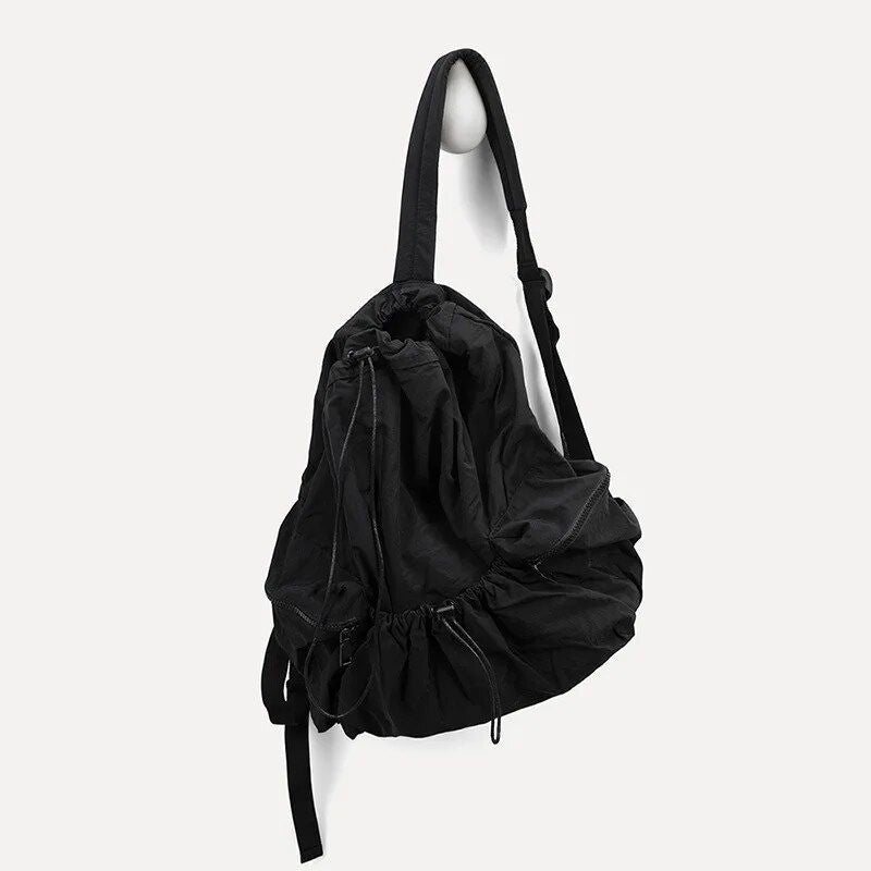 Chic Ruched Nylon Backpack: Lightweight Fashion for Women & Students