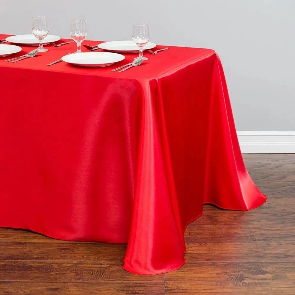 Elegant Solid Color Satin Tablecloth - Versatile for Weddings, Banquets, and Parties