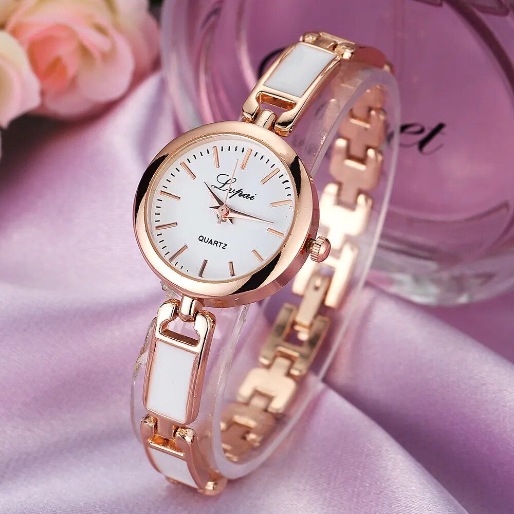 Elegant Stainless Steel Rhinestone Quartz Ladies Watch