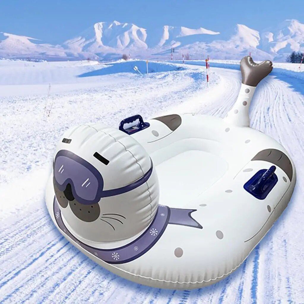 Heavy-Duty Inflatable Snow Tube - 47" Dual-Rider Winter Sled