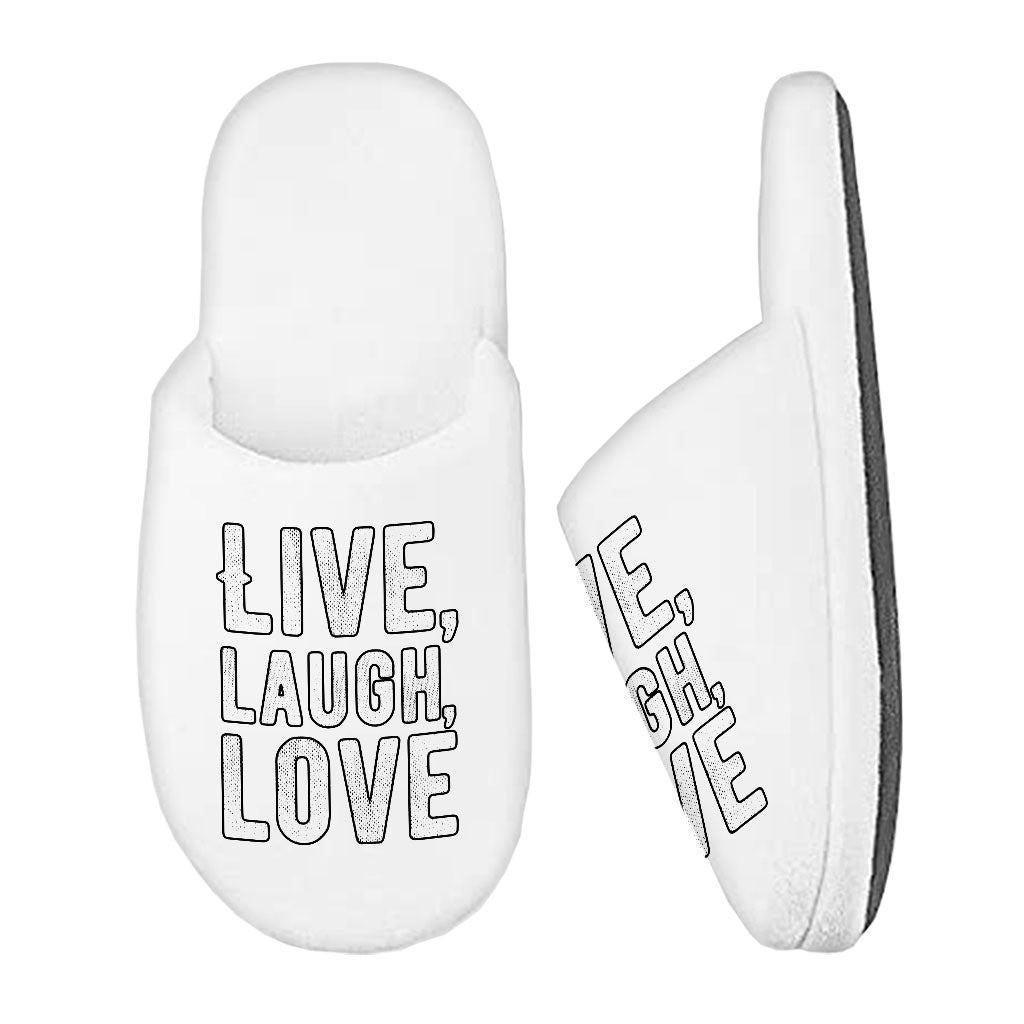 Live Laugh Love Memory Foam Slippers - Trendy Slippers - Cool Slippers