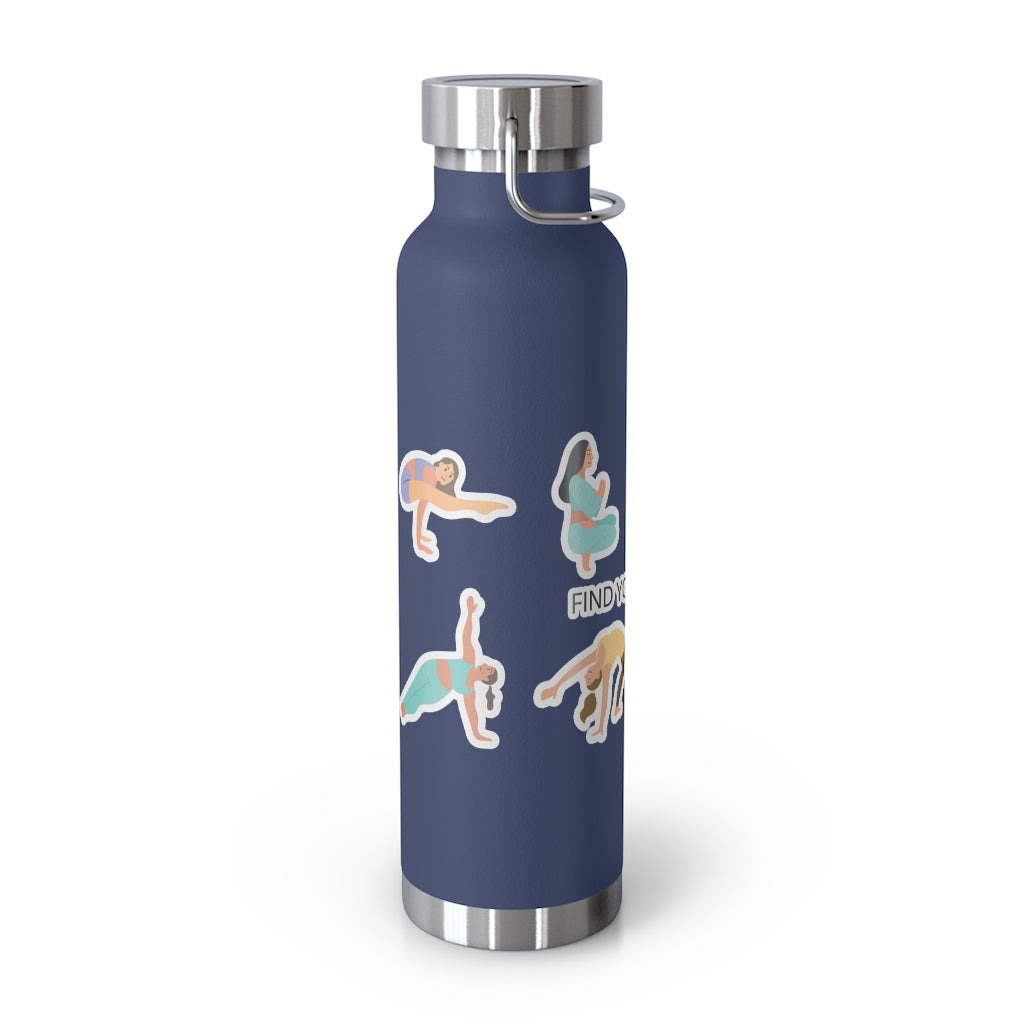 Yoga Poses Find Your Balance Insulated Bottle 22oz