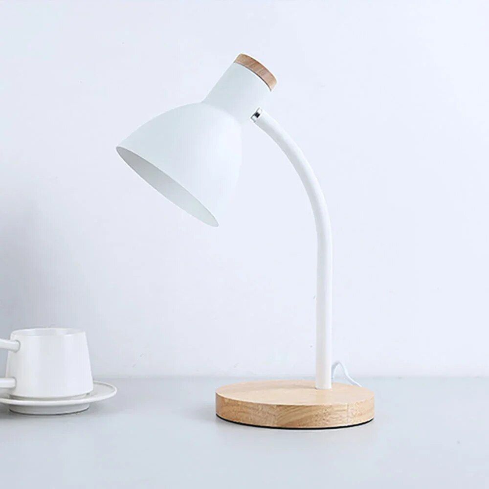 Modern Nordic-Style Wooden Desk Lamp with LED Flex Lighting for Home & Office