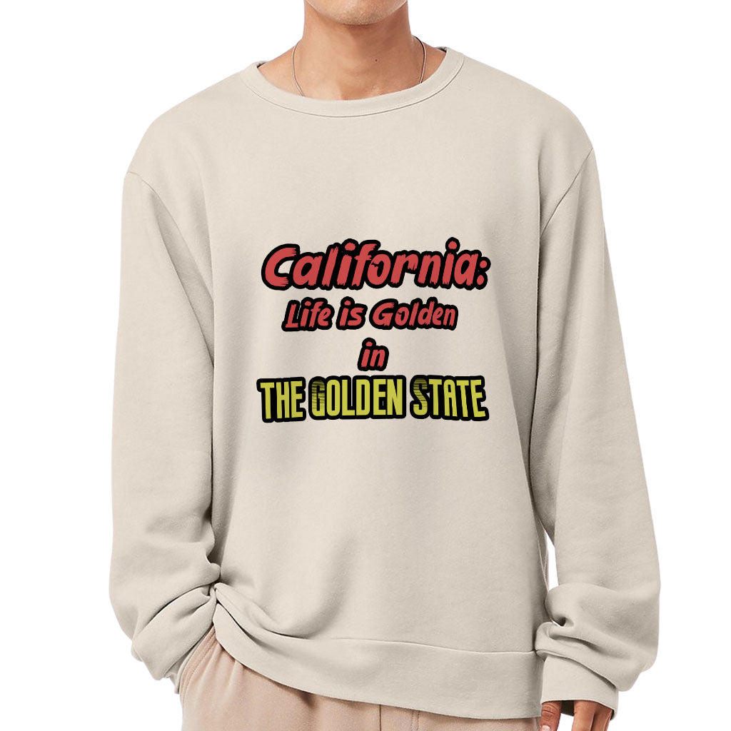 California the Golden State Sponge Fleece Sweatshirt - Trendy Classic Sweatshirt - Cool Design Sweatshirt