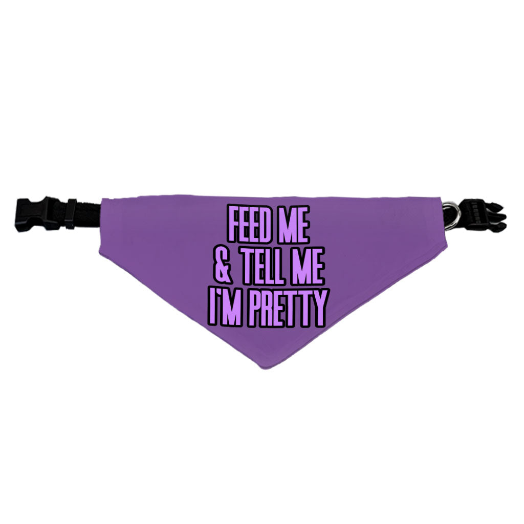 Feed Me Pet Bandana Collar - Word Design Scarf Collar - Dog Theme Dog Bandana