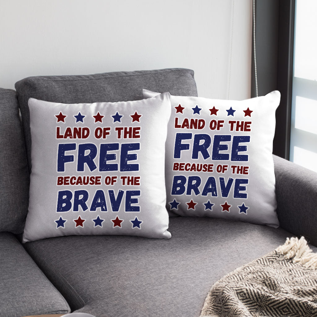 Land Of the Free Square Pillow Cases - Patriotic Pillow Covers - Best Print Pillowcases