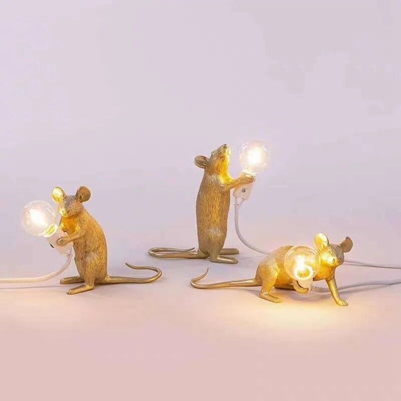 Charming Mouse-Shaped Night Lamp - Modern Tabletop Decorative Light for Home & Bedroom