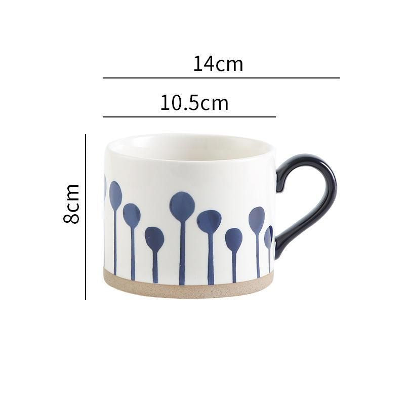 450ML Nordic-Inspired Ceramic Coffee Mug - Japanese Style Large Capacity Cup for Milk, Oatmeal, Breakfast