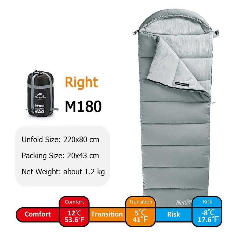 Lightweight & Warm Envelope Sleeping Bag for Spring & Autumn Camping