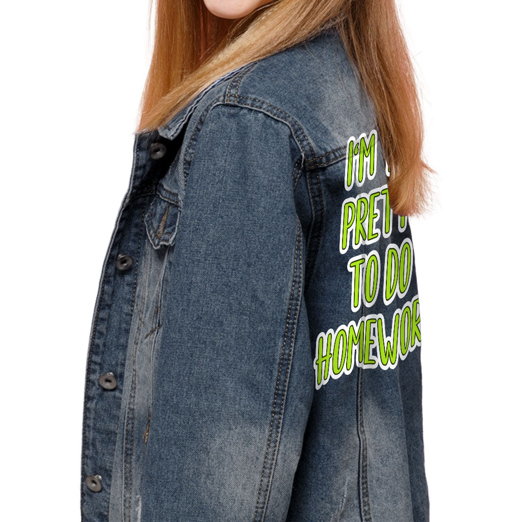 Funny Design Kids' Denim Jacket - Funny Saying Jean Jacket - Best Print Denim Jacket for Kids