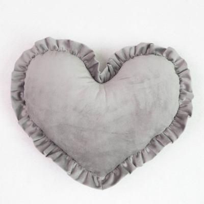 Charming Soft Pink Heart-Shaped Velvet Cushion