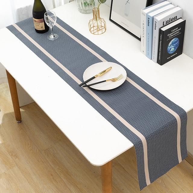 Elegant Woven Vinyl Table Runner