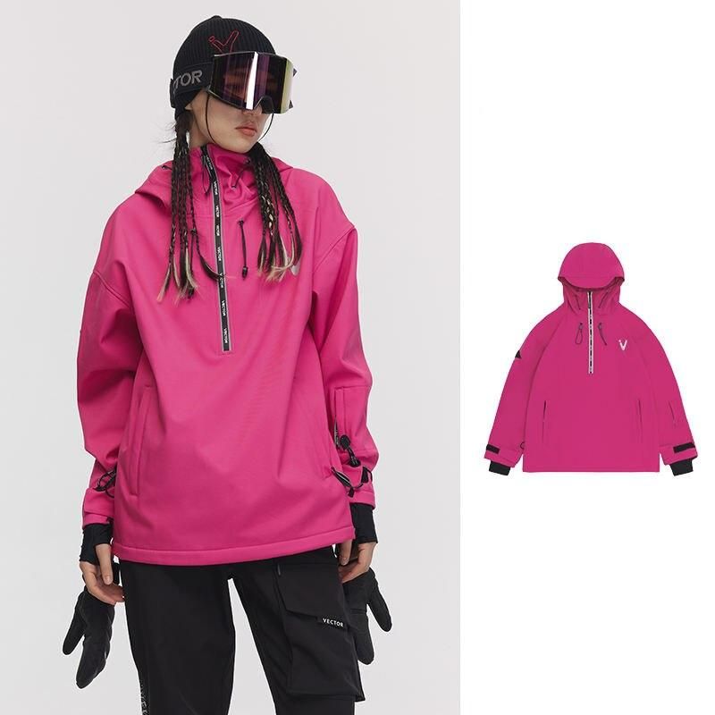 Solid Color Unisex Ski Jacket - Windproof, Waterproof Winter Outerwear for Outdoor Sports