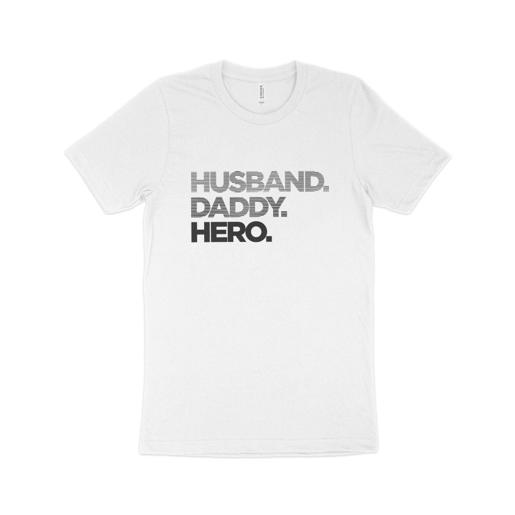 Husband Daddy Hero Men's Jersey T-Shirt Made in USA