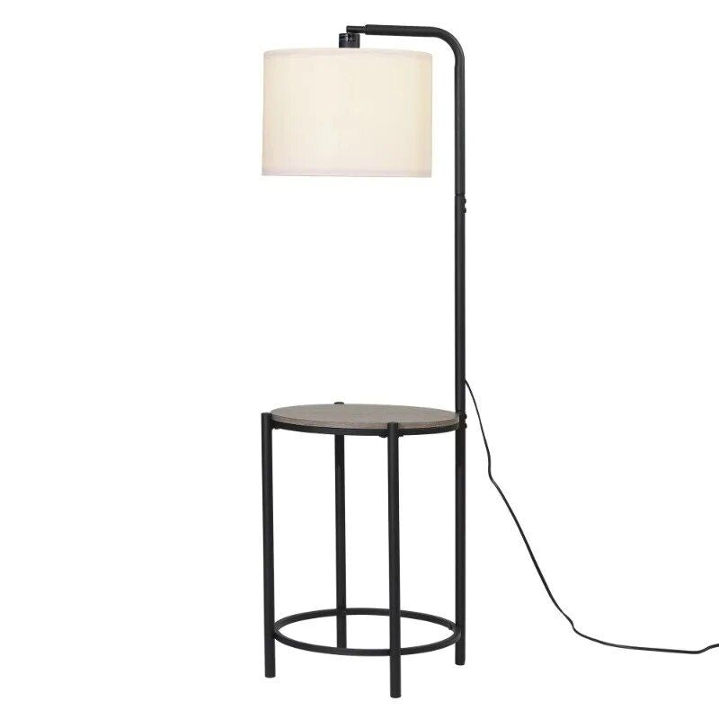 Elegant 54-Inch Floor Lamp with Integrated Table and LED Bulb