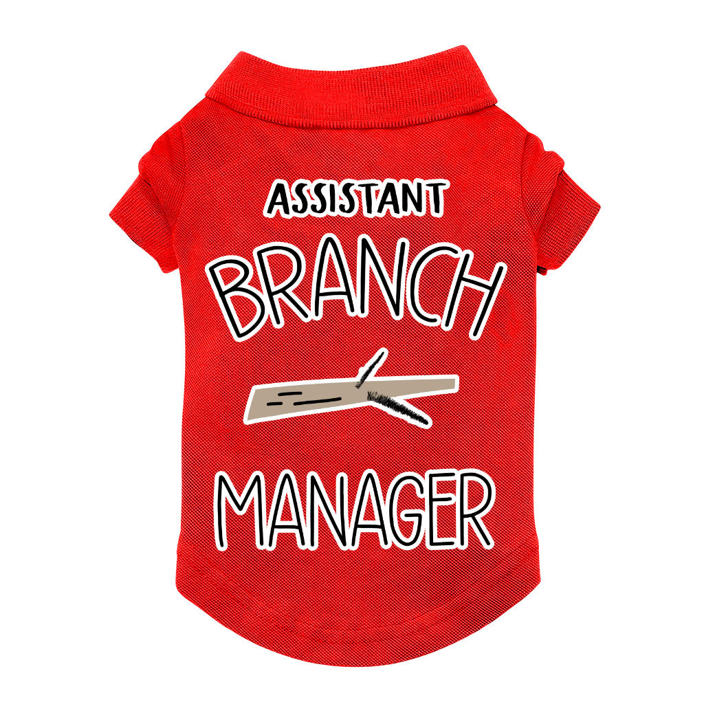 Assistant Branch Manager Dog Polo Shirt - Minimalist Dog T-Shirt - Print Dog Clothing