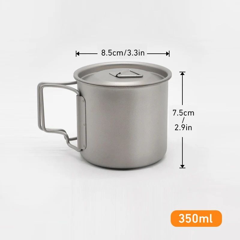 Titanium Camping Mug - Portable Outdoor Cookware with Tableware