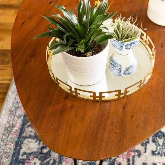 Bohemian Elegance Hairpin Leg Coffee Table, Walnut Finish