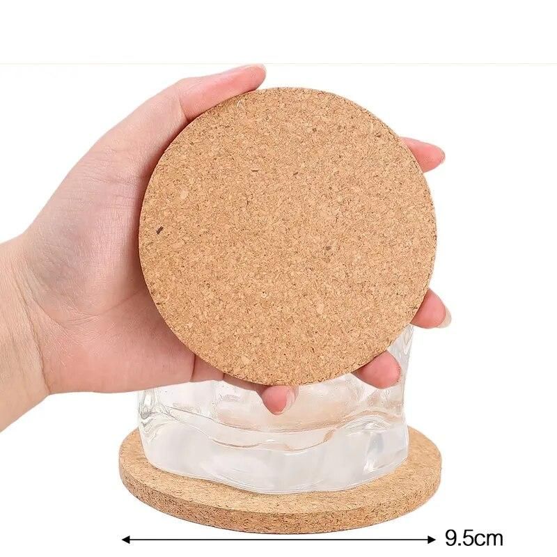 Eco-Friendly Cork Coasters - Heat Resistant, Non-Slip Round Pads for Drinks