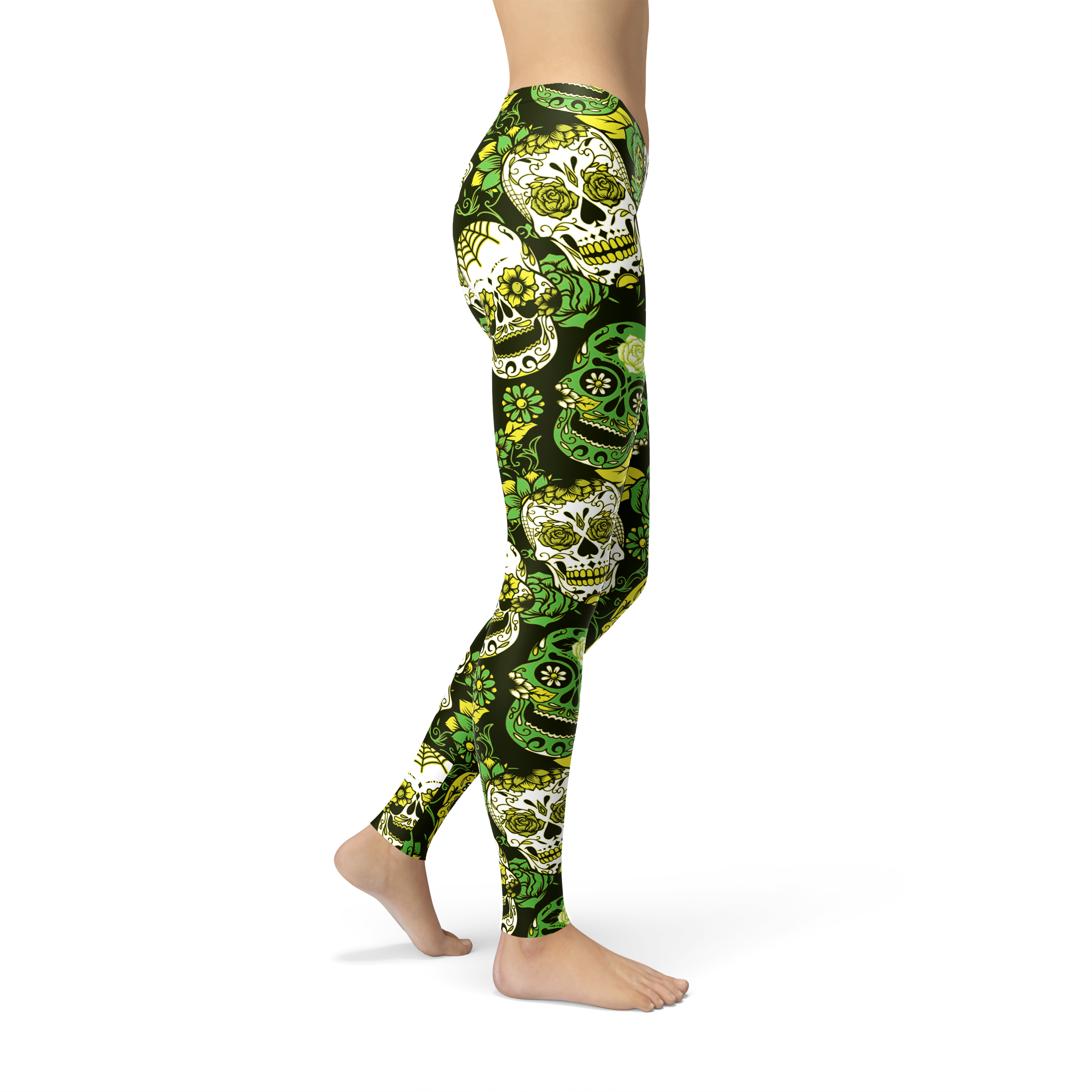 Avery Green Sugar Skulls Leggings