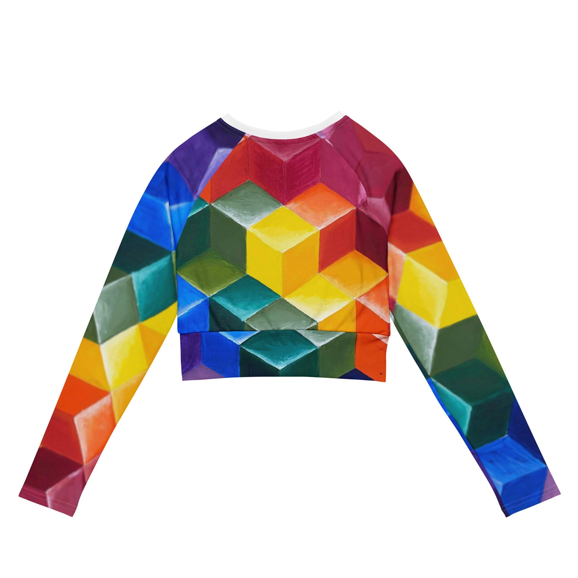 Recycled long-sleeve crop top