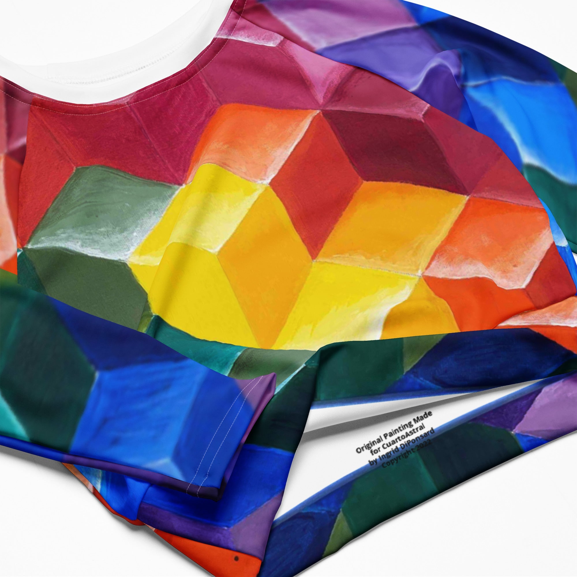 Recycled long-sleeve crop top