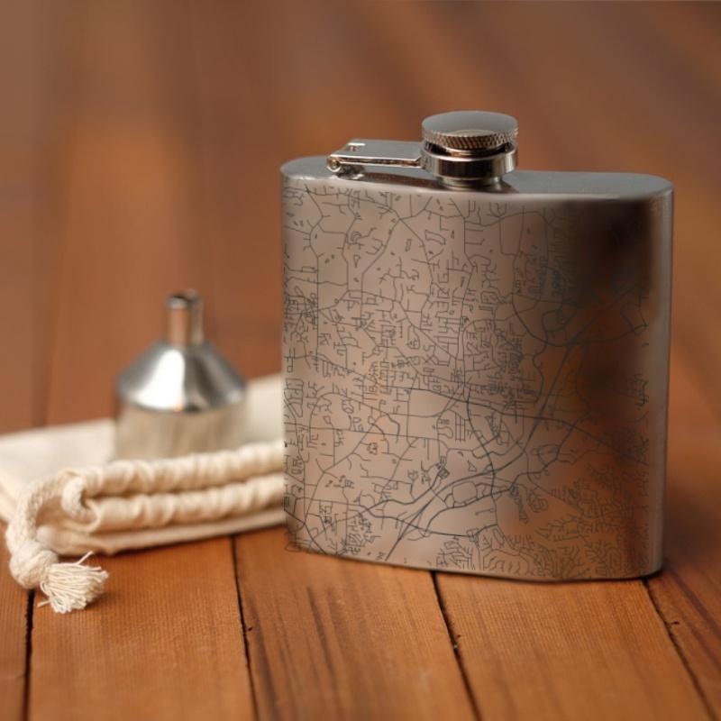 Alpharetta - Georgia Map Hip Flask | Cyan Castor