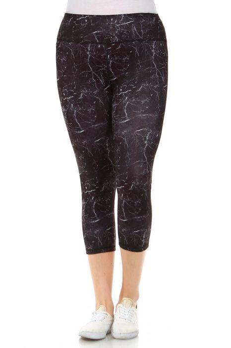 Copy of PLUS Black Marble Print Capri Leggings