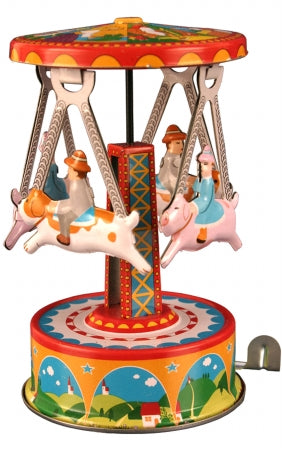 SHAN MF356 Collectible Tin Toy - Carousel with Dogs